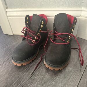 Timberland Kids Black and Red Boots